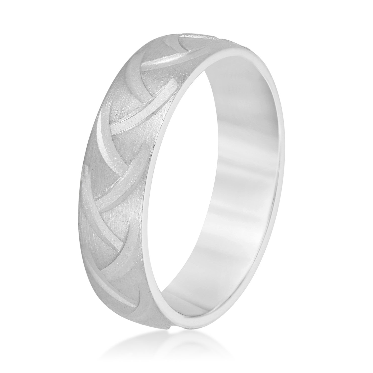 Men's Wedding Band with Braided Design Texture-VIRABYANI